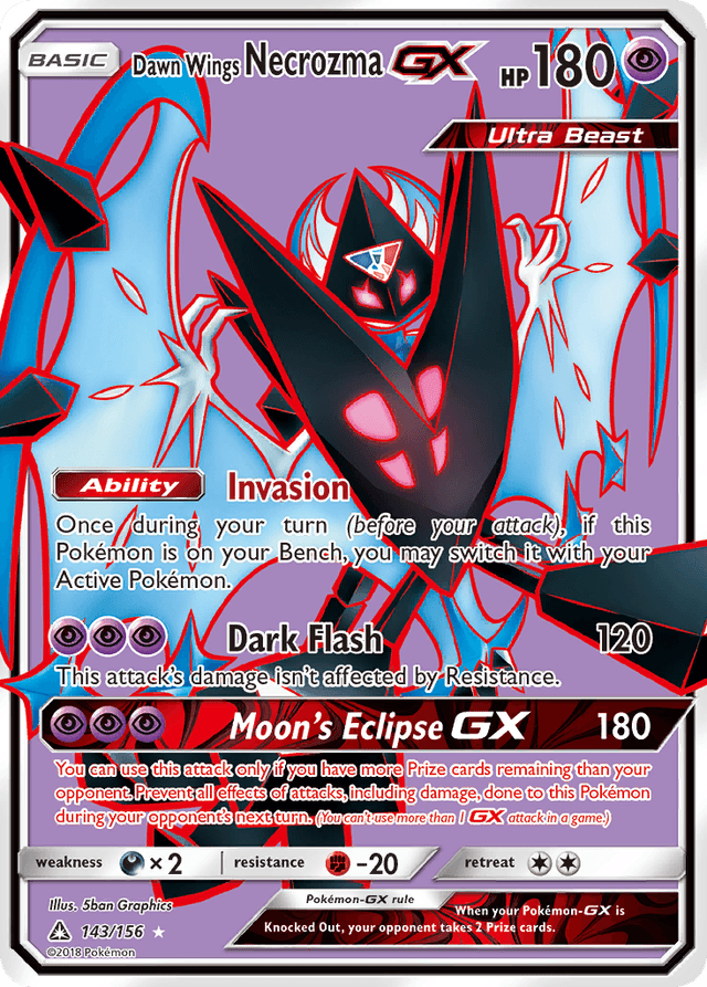 Carta Dawn Wings Necrozma-GX 143/156 do set Ultra Prism — Pokémon TCG | Bynx