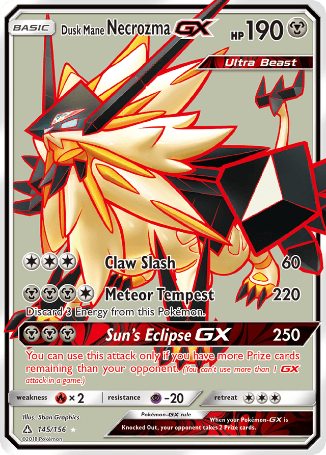 Carta Dusk Mane Necrozma-GX 145/156 do set Ultra Prism — Pokémon TCG | Bynx