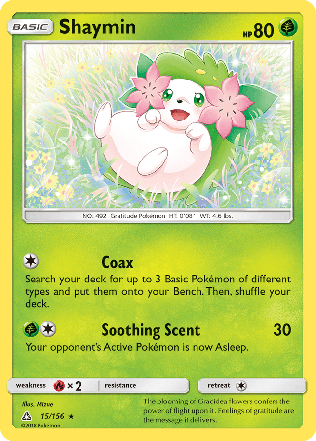 Carta Shaymin 15/156 do set Ultra Prism — Pokémon TCG | Bynx
