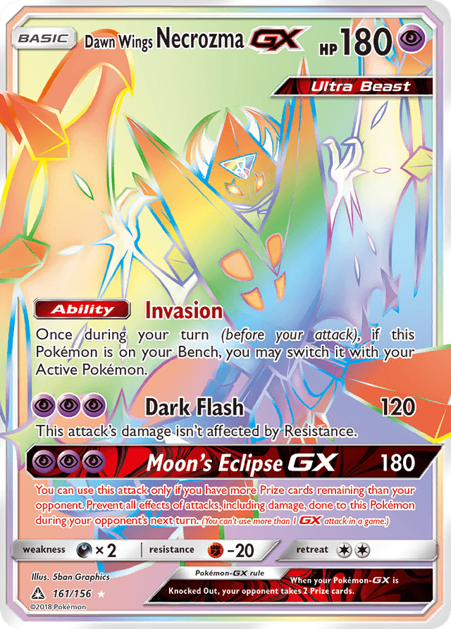 Carta Dawn Wings Necrozma-GX 161/156 do set Ultra Prism — Pokémon TCG | Bynx