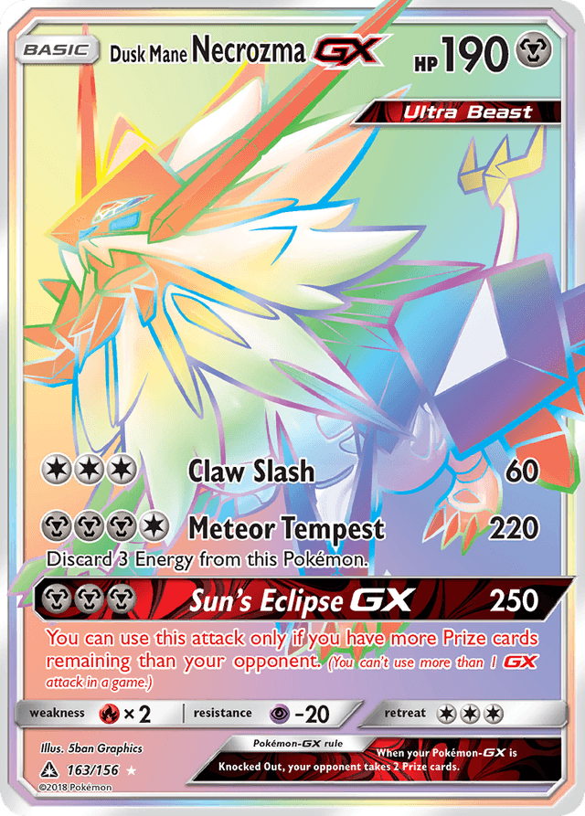 Carta Dusk Mane Necrozma-GX 163/156 do set Ultra Prism — Pokémon TCG | Bynx
