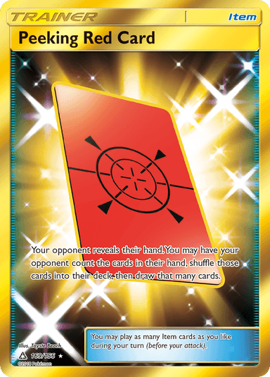 Carta Peeking Red Card 169/156 do set Ultra Prism — Pokémon TCG | Bynx