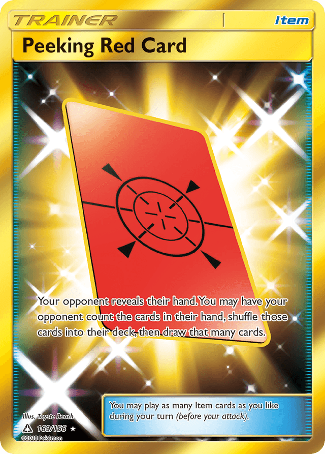 Carta Peeking Red Card 169/156 do set Ultra Prism — Pokémon TCG | Bynx