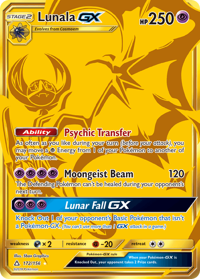 Carta Lunala-GX 172/156 do set Ultra Prism — Pokémon TCG | Bynx