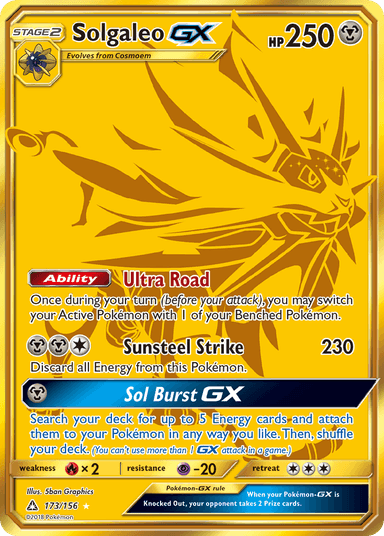 Carta Solgaleo-GX 173/156 do set Ultra Prism — Pokémon TCG | Bynx