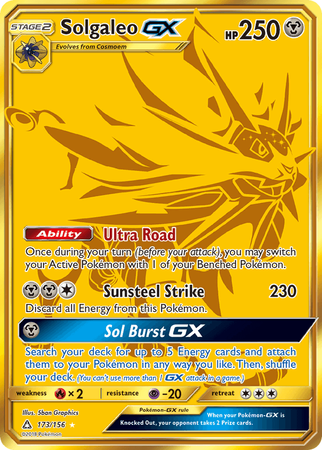 Carta Solgaleo-GX 173/156 do set Ultra Prism — Pokémon TCG | Bynx