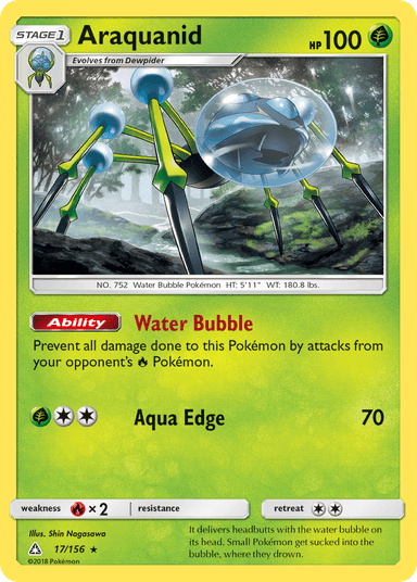 Carta Araquanid 17/156 do set Ultra Prism — Pokémon TCG | Bynx