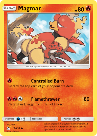 Carta Magmar 18/156 do set Ultra Prism — Pokémon TCG | Bynx