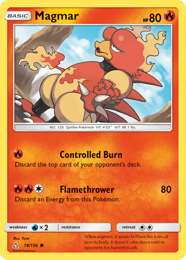 Carta Magmar 18/156 do set Ultra Prism — Pokémon TCG | Bynx