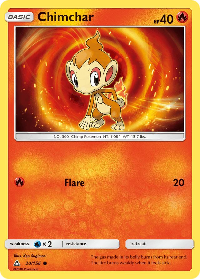 Carta Chimchar 20/156 do set Ultra Prism — Pokémon TCG | Bynx