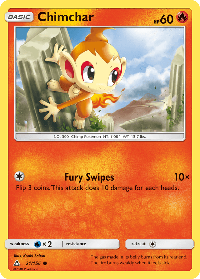Carta Chimchar 21/156 do set Ultra Prism — Pokémon TCG | Bynx