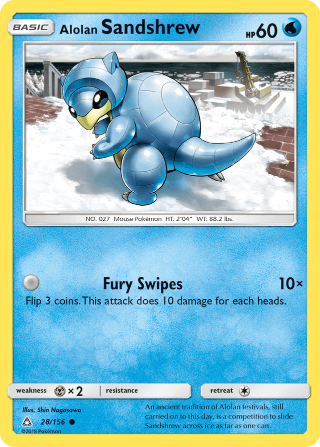 Carta Alolan Sandshrew 28/156 do set Ultra Prism — Pokémon TCG | Bynx