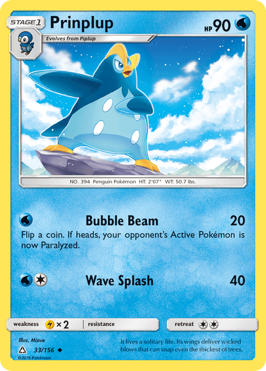 Carta Prinplup 33/156 do set Ultra Prism — Pokémon TCG | Bynx