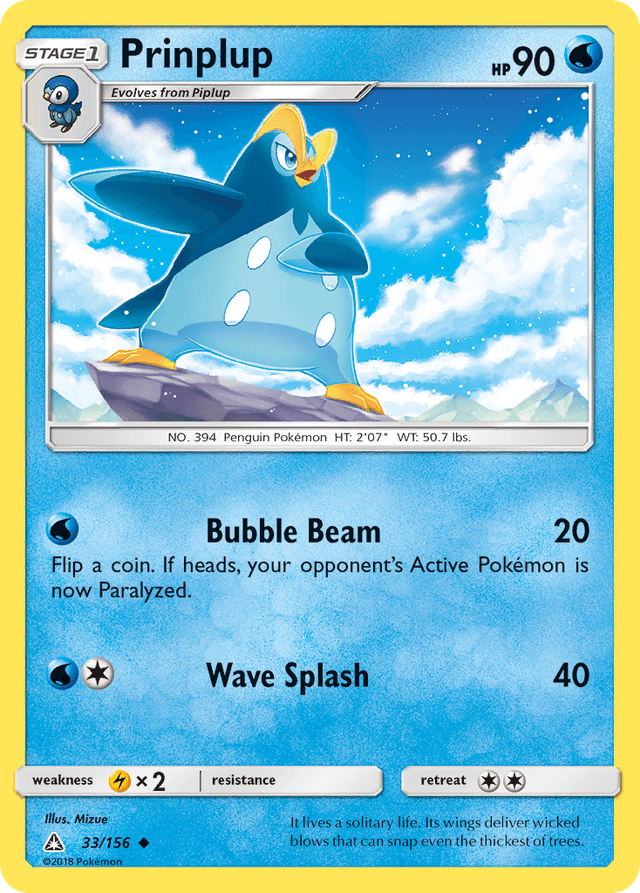 Carta Prinplup 33/156 do set Ultra Prism — Pokémon TCG | Bynx