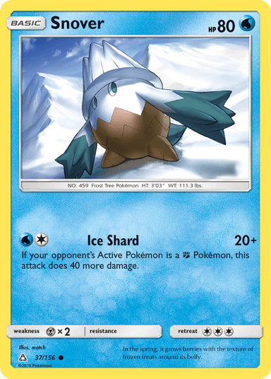 Carta Snover 37/156 do set Ultra Prism — Pokémon TCG | Bynx