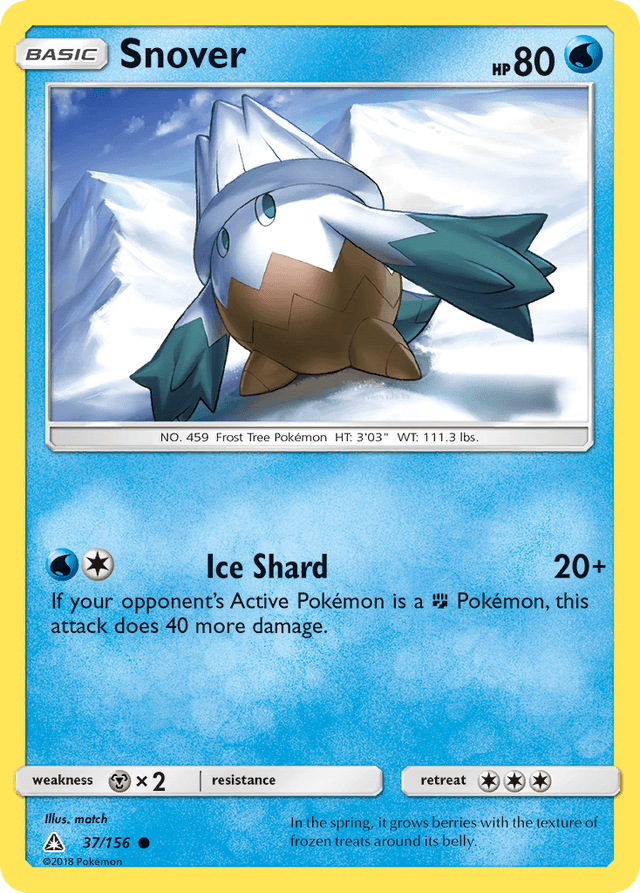 Carta Snover 37/156 do set Ultra Prism — Pokémon TCG | Bynx
