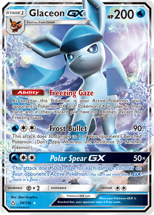 Carta Glaceon-GX 39/156 do set Ultra Prism — Pokémon TCG | Bynx