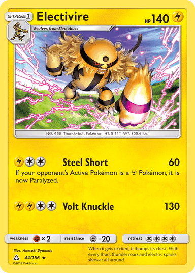 Carta Electivire 44/156 do set Ultra Prism — Pokémon TCG | Bynx