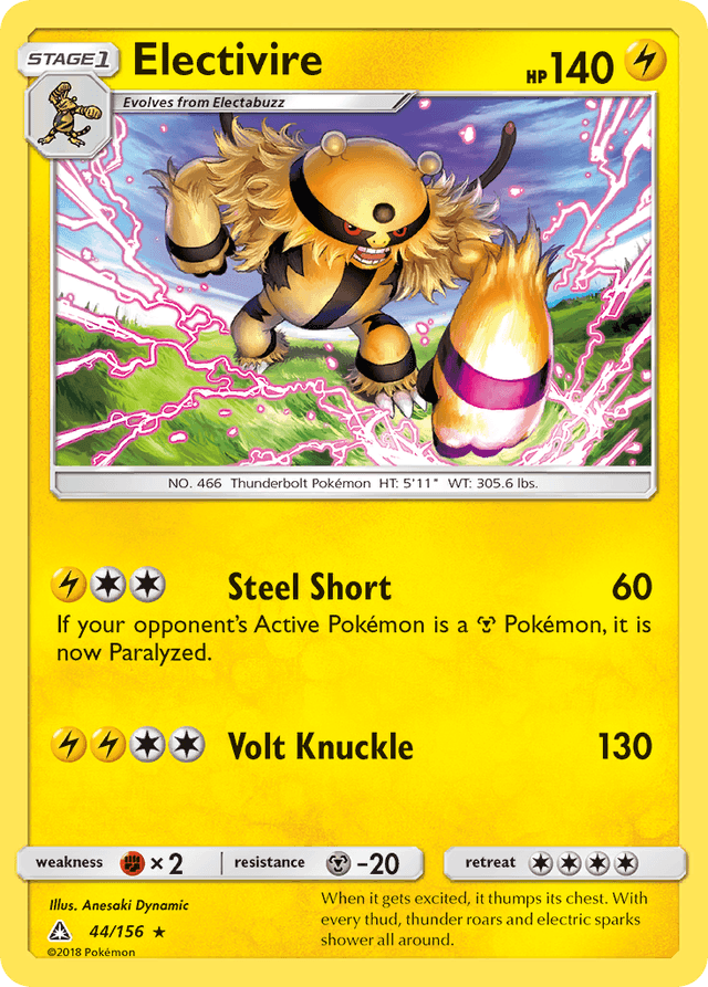 Carta Electivire 44/156 do set Ultra Prism — Pokémon TCG | Bynx
