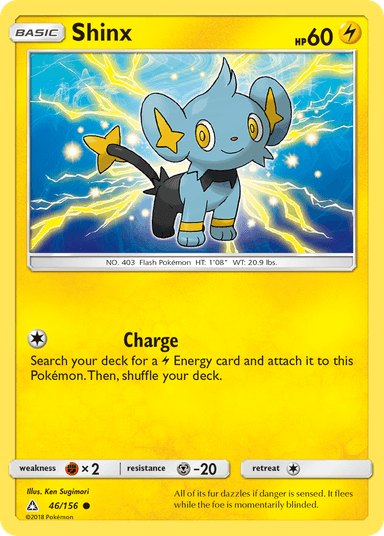 Carta Shinx 46/156 do set Ultra Prism — Pokémon TCG | Bynx