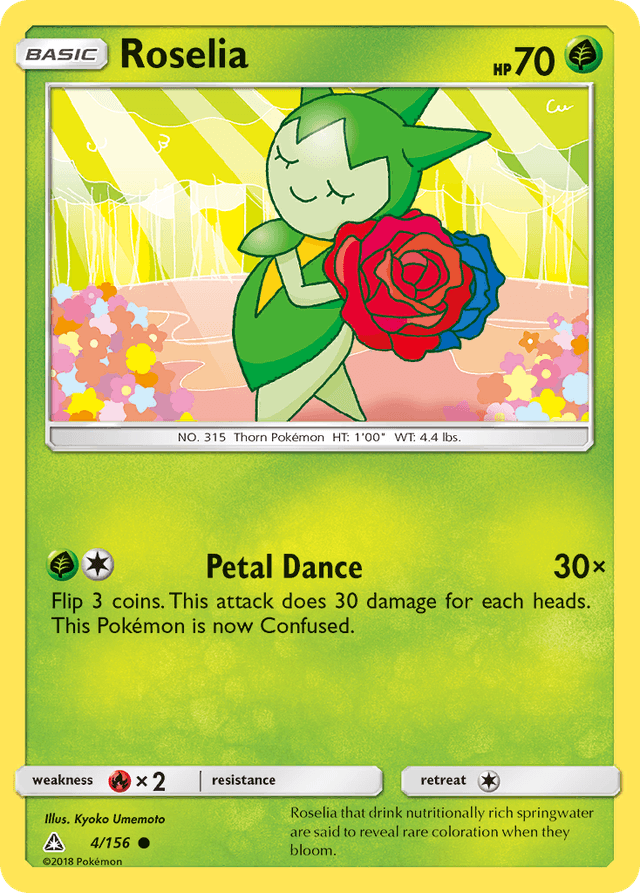 Carta Roselia 4/156 do set Ultra Prism — Pokémon TCG | Bynx