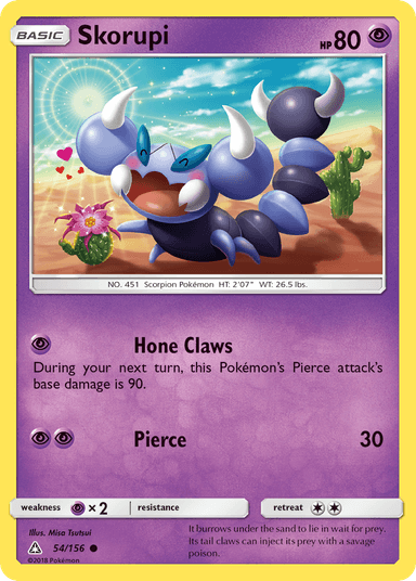 Carta Skorupi 54/156 do set Ultra Prism — Pokémon TCG | Bynx
