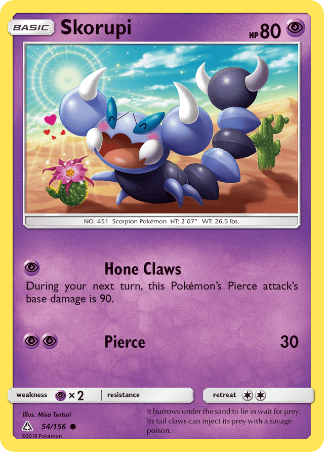 Carta Skorupi 54/156 do set Ultra Prism — Pokémon TCG | Bynx