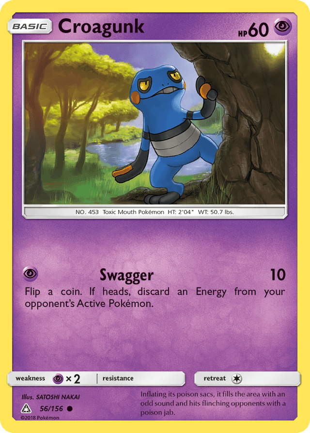 Carta Croagunk 56/156 do set Ultra Prism — Pokémon TCG | Bynx