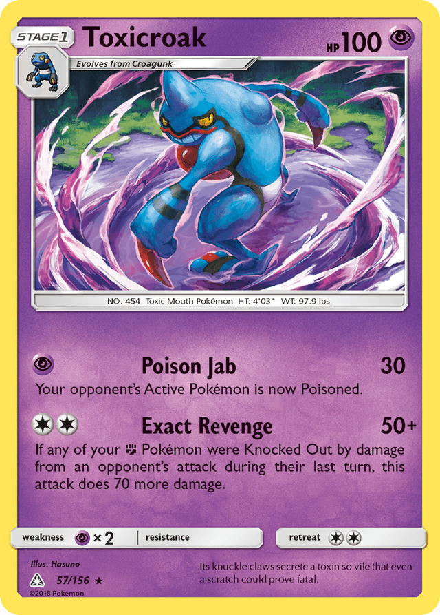 Carta Toxicroak 57/156 do set Ultra Prism — Pokémon TCG | Bynx