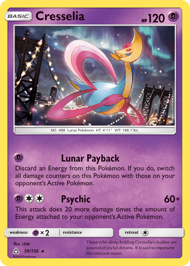 Carta Cresselia 59/156 do set Ultra Prism — Pokémon TCG | Bynx
