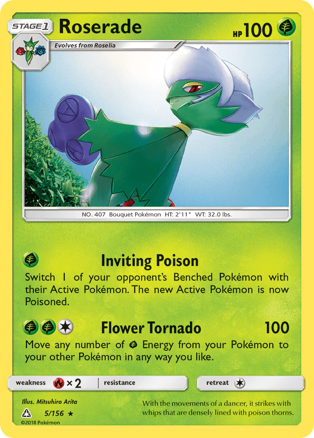 Carta Roserade 5/156 do set Ultra Prism — Pokémon TCG | Bynx