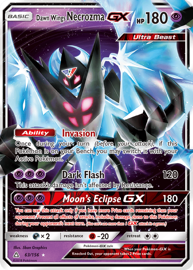 Carta Dawn Wings Necrozma-GX 63/156 do set Ultra Prism — Pokémon TCG | Bynx