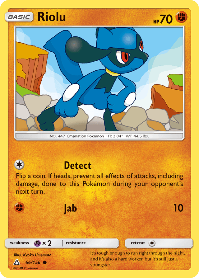 Carta Riolu 66/156 do set Ultra Prism — Pokémon TCG | Bynx