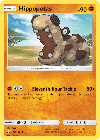Carta Hippopotas 68/156 do set Ultra Prism — Pokémon TCG | Bynx