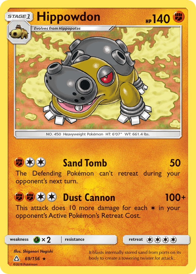 Carta Hippowdon 69/156 do set Ultra Prism — Pokémon TCG | Bynx