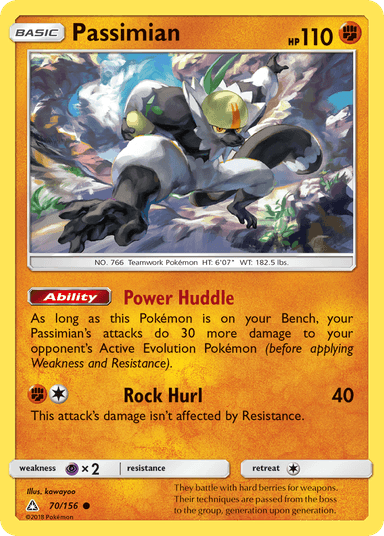 Carta Passimian 70/156 do set Ultra Prism — Pokémon TCG | Bynx