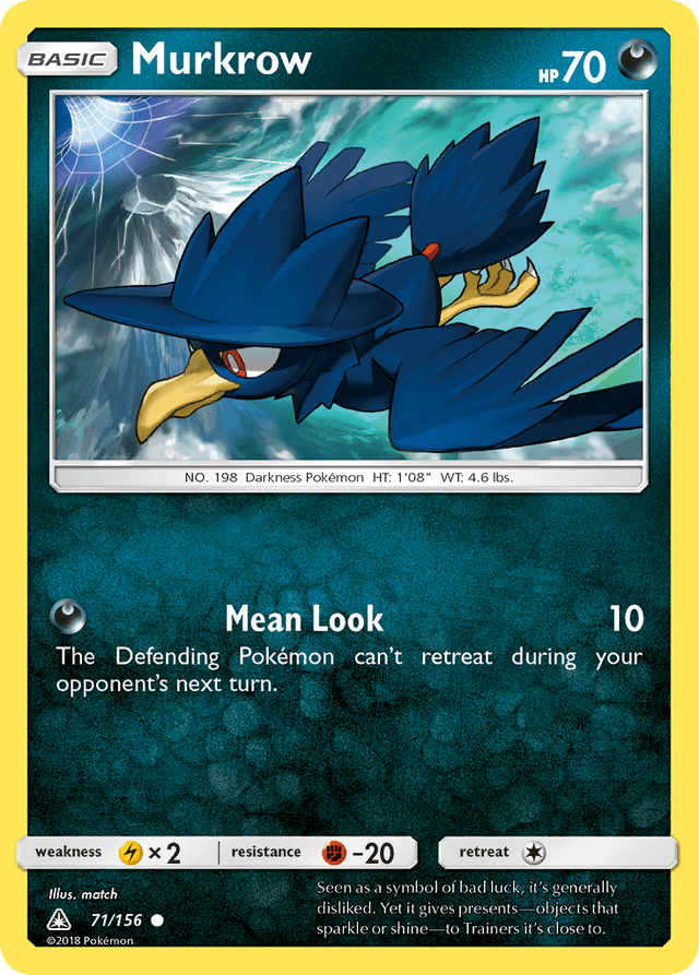 Carta Murkrow 71/156 do set Ultra Prism — Pokémon TCG | Bynx