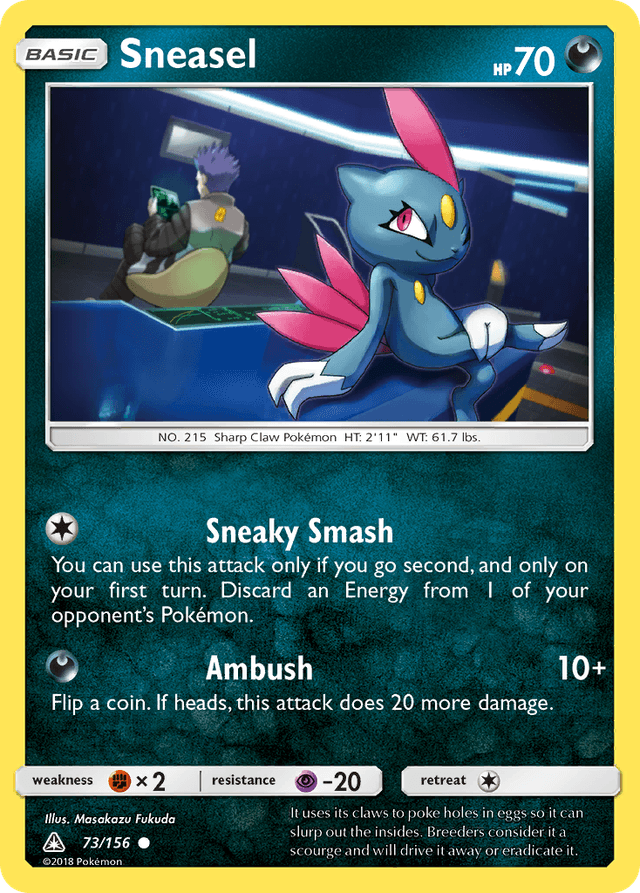 Carta Sneasel 73/156 do set Ultra Prism — Pokémon TCG | Bynx