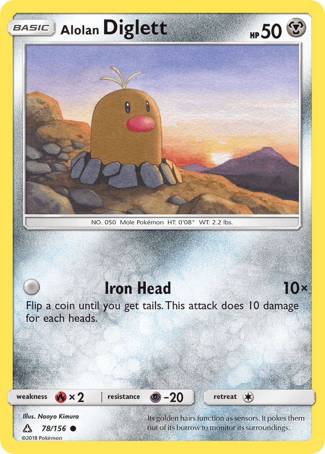 Carta Alolan Diglett 78/156 do set Ultra Prism — Pokémon TCG | Bynx
