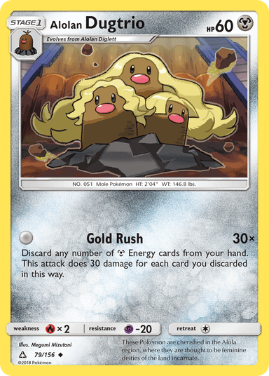 Carta Alolan Dugtrio 79/156 do set Ultra Prism — Pokémon TCG | Bynx