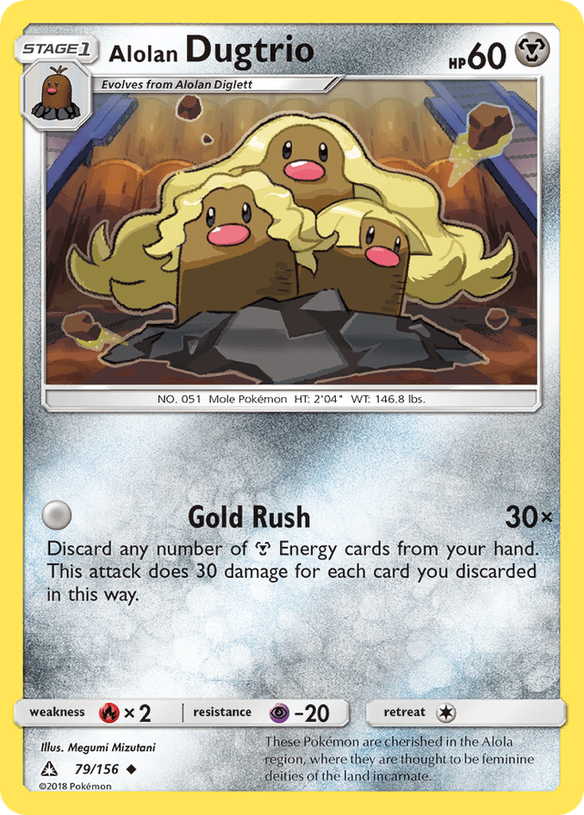 Carta Alolan Dugtrio 79/156 do set Ultra Prism — Pokémon TCG | Bynx