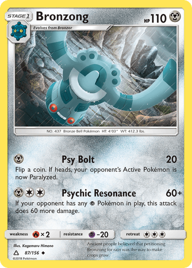 Carta Bronzong 87/156 do set Ultra Prism — Pokémon TCG | Bynx