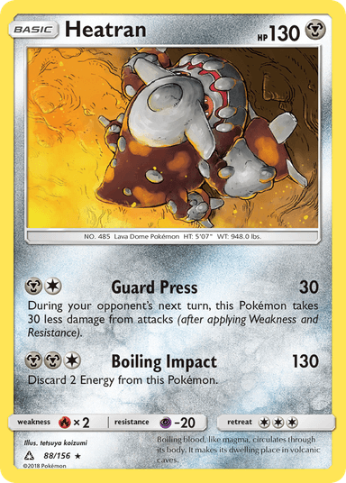 Carta Heatran 88/156 do set Ultra Prism — Pokémon TCG | Bynx