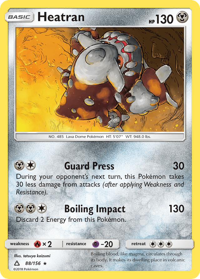 Carta Heatran 88/156 do set Ultra Prism — Pokémon TCG | Bynx