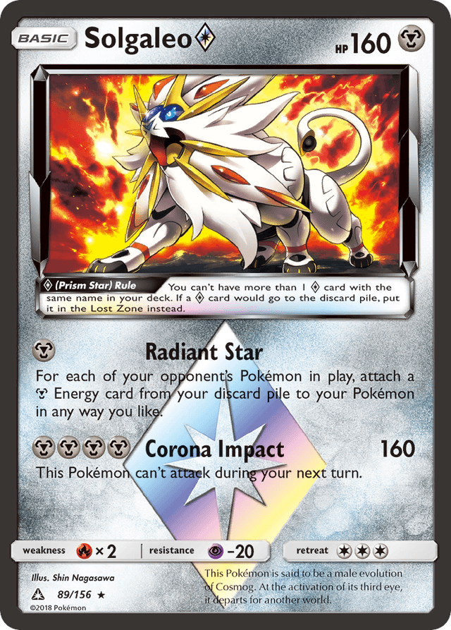 Carta Solgaleo ◇ 89/156 do set Ultra Prism — Pokémon TCG | Bynx