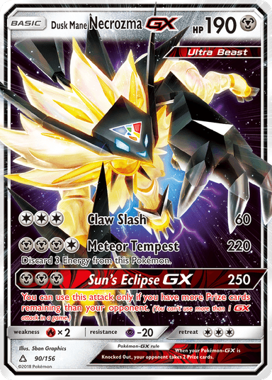 Carta Dusk Mane Necrozma-GX 90/156 do set Ultra Prism — Pokémon TCG | Bynx
