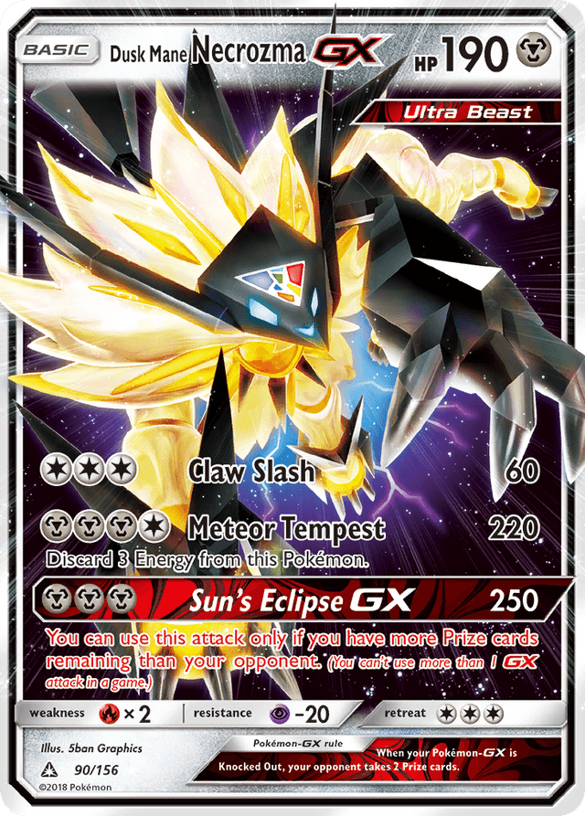 Carta Dusk Mane Necrozma-GX 90/156 do set Ultra Prism — Pokémon TCG | Bynx