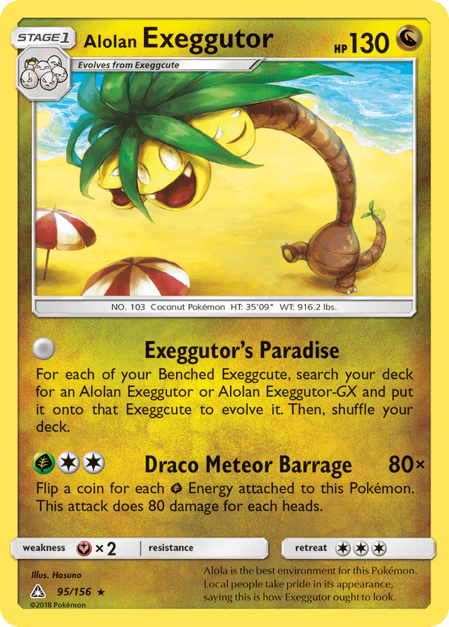 Carta Alolan Exeggutor 95/156 do set Ultra Prism — Pokémon TCG | Bynx