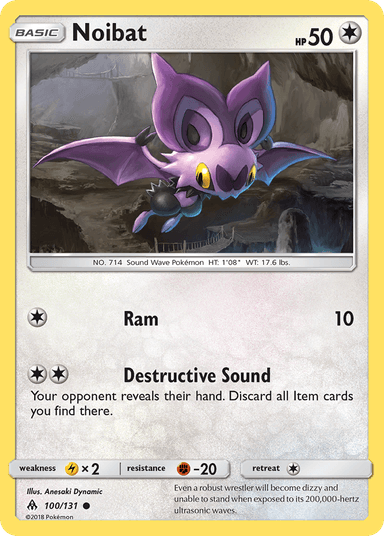 Carta Noibat 100/131 do set Forbidden Light — Pokémon TCG | Bynx