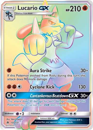 Carta Lucario-GX 135/131 do set Forbidden Light — Pokémon TCG | Bynx